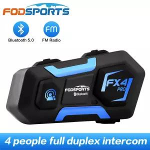 Fodsports FX4 4 라이더 000m 전이중 인터콤 오토바이 셋 헬멧 인터폰 블루투스 50 Intercomunicador Moto