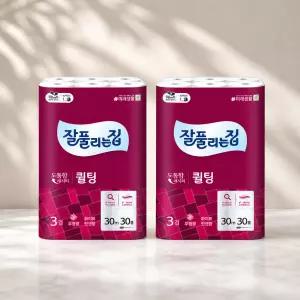 잘풀리는집 더도톰한 퀼팅 3겹 30m 30롤 2팩