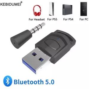 블루투스동글이 PS5 PS4 게임 콘솔 무선 오디오 헤드폰 어댑터 수신기 PC 헤드셋 블루투스 50 송신기