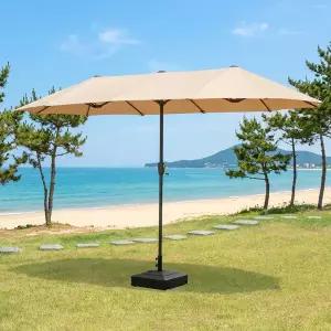 마켓 더블 파라솔 4000X2000 60KG 받침대 포함 야외 정원 테라스 카페 정원
