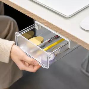 생활정리 부착식 책상아래 슬라이딩 히든서랍 책상밑 수납함 정 리빙아이템