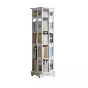 폭44.3cm 360도 화이트 회전 원목 5단 책장 5단 폭44.3cm 회전 360도