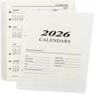 모구스트리 2026 캘린더 A5 플래너 리필 페이퍼 월간 플랜 바인더 삽입 루즈 필러 안감 메모장 일일 일정