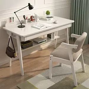 책상의자세트 140cm화이트 수납형 컴퓨터 원목 책상의자세트 140cm화이트