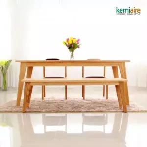 케미에르 클로이드 애쉬원목 4인용식탁SET 벤치형) KRS-411B