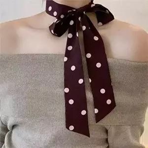 데일리 여성 롱 스카프 패턴 도트 롱 스카프 사계절 리본-WFOB7WK