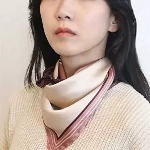 핑크 여성 실크스카프 데일리 패션 스카프 넥패션 넥실크 스트라이프-WFOB80U