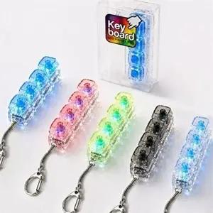 클리어 led 키캡 키링 4구 4구 불빛 키캡 키링 휴대용-WFOB87T