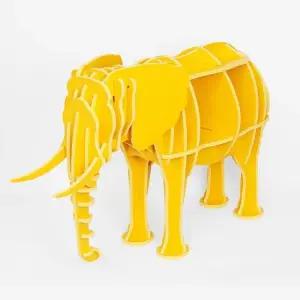 코끼리모형 책장 80x50cm 옐로우 조립식 책꽂이 수납 거실 매장 진열 우드 목재 키즈카페