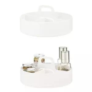 360도 회전 양념통 정리대 트레이 25.4cm 1P 아이보리 화장품트레이 화장대트레이 화장품정리