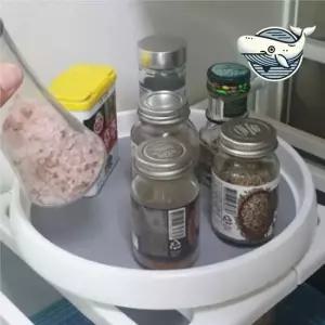 다용도 원형 정리대 회전 화장품 수납 통 양념통선반 회전트레이 원형회전트레이