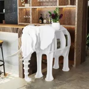 동물모형 책장 80x50cm 화이트 나무 수납함 스피커장 dIY 우드 수납함 스피커장 사슴 목재