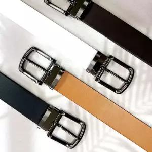 피칸데코 국내제작 플럼도트 이태리통가죽벨트폭33mm YG01HN09
