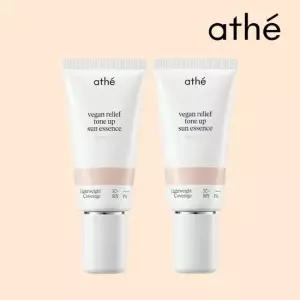 아떼 비건 릴리프 톤업 선에센스 라이트베이지 50ml x 2개 SPF50+ PA++++)