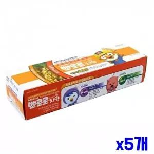 고품질 어린이 캐릭터 과일치약 파인애플향 90g x5개 치약칫솔 구강청결 안전한치약 욕실잡화 WFODLIN
