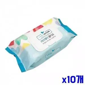 고품질 부드러운 물티슈 80매 캡형 x10개 휴대용물티슈 휴대용물티슈 일회용물티슈 WFODTSR