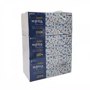 고품질 부드러운 각티슈 200매 3P 휴지 미니티슈 생필품 미용티슈 미니티슈 화장티슈 각티슈 WFODTSF