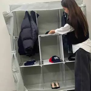 간이 조립식 옷장 그레이 3단 시스템 장 행거 조립식