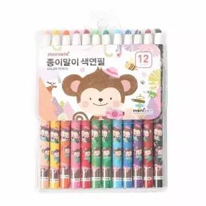 [룽스_64]핑크 색칠공부색연필 초등색연필 12색 12색연필