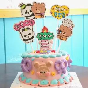 [룽스_64]생일 축하 케이크데코 장식 꾸미기 케익 토퍼