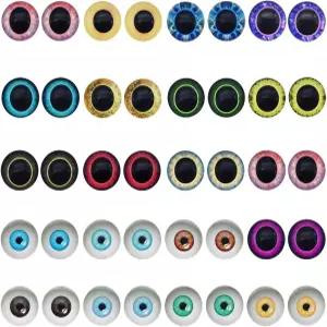줄리 왕 100pcs 6mm 플랫백 올빼미 유니콘 인간 동공 눈 유리 카보숑 점토 동물 만들기 조각 공예 DIY