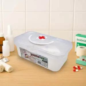 [콩심팥심]직사각 비상구급함 소형 휴대용 칸막이 구급상자 응급용품 정리