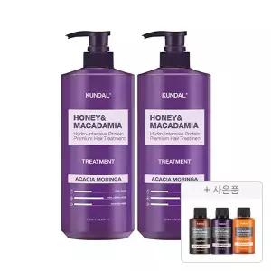 쿤달 네이처 트리트먼트 아카시아모링가 1058ml, 2개+증정(샴푸 일랑일랑 100ml+트리트먼트 일랑일랑 100ml+바디워시 일랑일랑 100ml 각 1개 (총 3개))