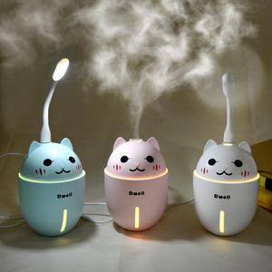 디웰 고양이  3in1 미니가습기+선풍기+무드등 USB선풍기