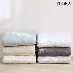 플로라 모달프렌치 부드러운 고정밴딩 침대패드 SS Q K EK 6colors