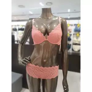 갤러리아 다크핑크 퍼팩트볼륨 미들커버리지 브라,햄팬티SET WBWBR3J52T,WBWPS3J5