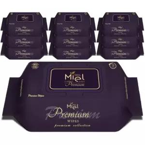 미엘 프리미엄 물티슈 70매 캡형 10팩 평량 75g 엠보싱
