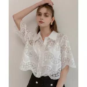 [롯데백화점]르니앤맥코이 레이스 시스루 카라 블라우스 MM06BL7717HJY