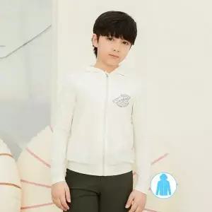 [하프클럽/베이직 엘르]베이직엘르 남아동 화이트 후드 집업 래쉬가드 BEB-X7