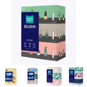 모나리자 각티슈 250매 3입 /다용도곽티슈/미용화장지/집들이선물/뽑아쓰는티슈/가정용각티슈/화장티슈