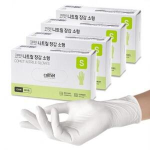 코멧 니트릴장갑 화이트 소(S) × 400개입 1개