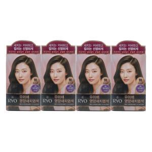 려 우아채 영양새치크림 염색약 4N 짙은갈색 4개