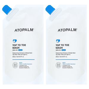 아토팜 탑투토 워시 리필 250ml + 250ml 약산성 아기바스 베이비샴푸