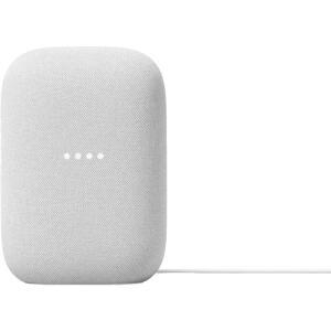 Google 오디오 블루투스 스피커 - 무선 음악 스트리밍, 강력한 사운드, 어시스턴트 내장, Wi-Fi 및 연결, 스마트 홈 제어, 스테레오 페어링(초크)