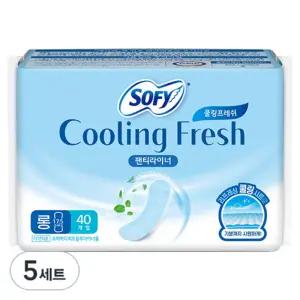 쏘피 쿨링프레쉬 피부자극 적은 팬티라이너 롱 40개입 5세트