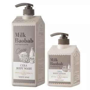 밀크바오밥 세라 데일리 모이스춰 바디워시 화이트솝 1200ml + 세라 바디로션 화이트솝 600ml 1개