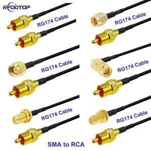 1Pcs SMA 남성/여성 RCA 남성 플러그 커넥터 50 Ohm RG-174 RF 동축 연장 케이블 점퍼 10CM-10M