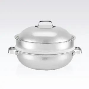 무연마제 통5중 스텐냄비 스테니 찜냄비 찜솥 스테인리스 파티웍 28cm