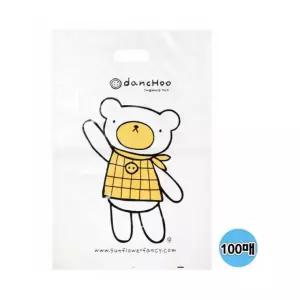 선물봉투 손잡이 곰돌이 쇼핑백 비닐봉투 100매입 비닐