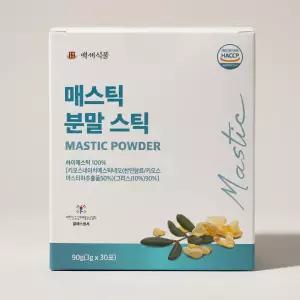백세식품 매스틱 분말 스틱 3g 30포 1박스 1개월분