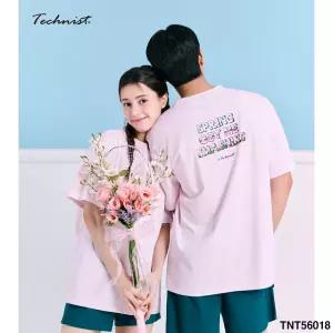 테크니스트 티셔츠 배드민턴 반팔 상의 코튼라이크 오버핏 핑크 TNT56018 남녀공용