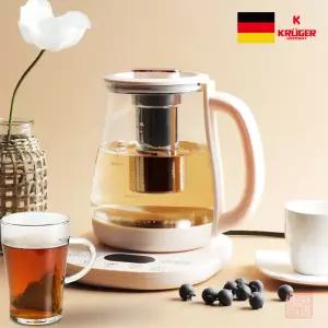 크루거 1.8L 대용량 멀티 유리 티포트 SUS304 스텐 전기 무선 커피 주전자 분유 포트 KRK-1843CY