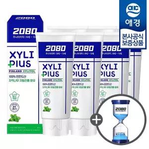 [애경]  키즈 자일리플러스 주니어 치약 80g x6개 (+ 3분모래시계 증정)