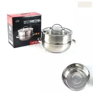 인덕션겸용 2단 스텐 찜솟 24cm 만두찌는 냄비 찜솥 찜기 스탠 찜냄비