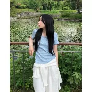 지오다노 GIORDANO 헨리넥 스트라이프 반팔티 325527 [5color] 05325527 413490