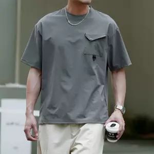 우븐 크루넥 반팔 티셔츠 루즈핏 냉감 골프웨어 3컬러 쿨티